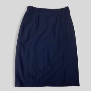 ESCADA Vintage Navy Pencil Skirt w/side slit Size 40